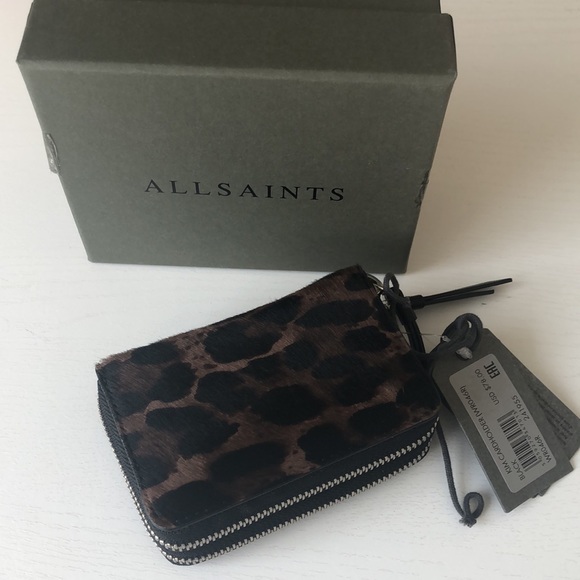 All Saints Kim Genuine Calf Hair/Leather Cardholder (NWT) - Picture 5 of 11